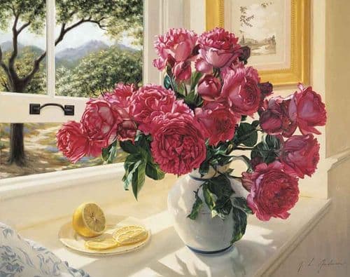 Grafitec Roses by the Window (2) Tapestry Canvas