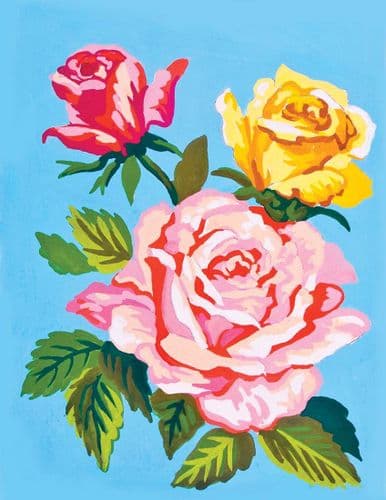 Grafitec Roses on Blue Tapestry Canvas