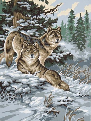 Grafitec Snow Wolves Tapestry Canvas
