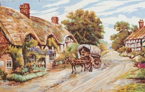 Grafitec Thatched Cottage Lane Tapestry Canvas