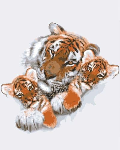 Grafitec Tigress with Cubs Tapestry Canvas