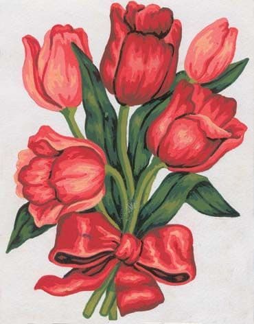 Grafitec Tulips in a Bow Tapestry Canvas