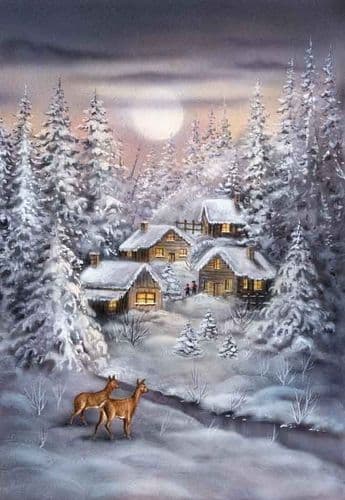 Grafitec Winter Village Tapestry Canvas