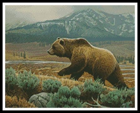 Grizzly (Crop) by Artecy printed cross stitch chart