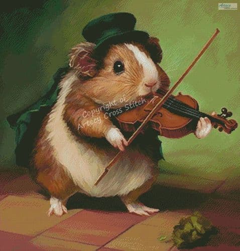 Guinea Pig Playing Violin by Artecy printed cross stitch chart