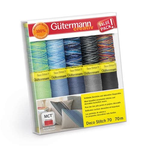 Gutermann Thread Set: Deco Stitch 70: 10 x 70m: Assorted B