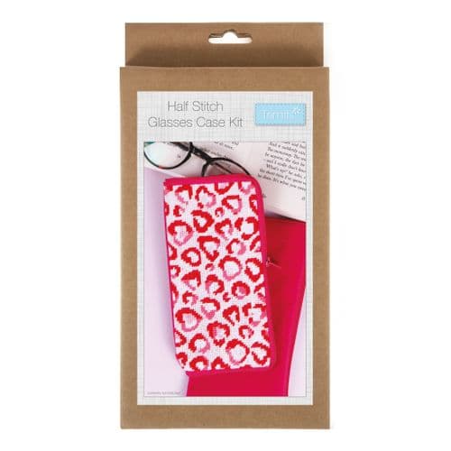 Half Stitch / Tapestry Kit: Stitch Your Own Glasses Case: Love Leopard