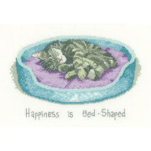 Happiness is Bed Shaped cross stitch chart - Peter Underhill