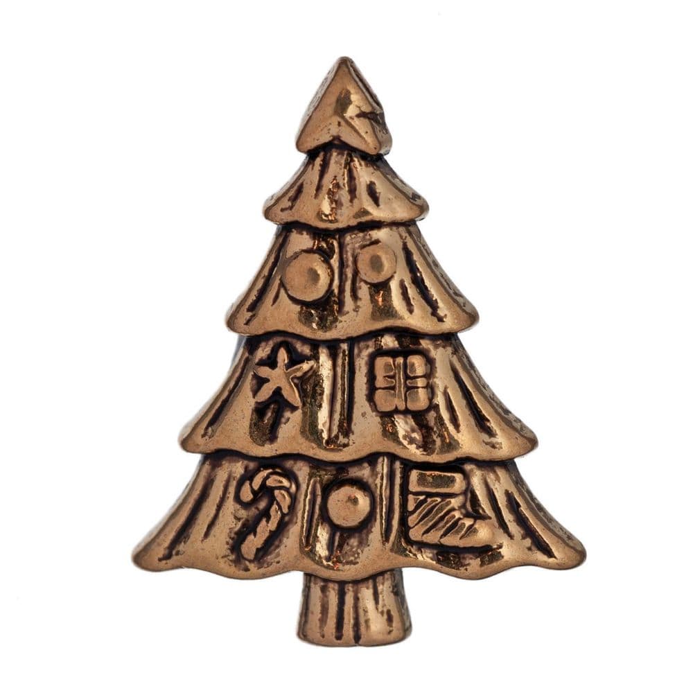 Hemline Christmas Tree Gold Buttons