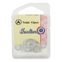 Hemline Round 4 Hole Pearlescent White Rimmed Buttons