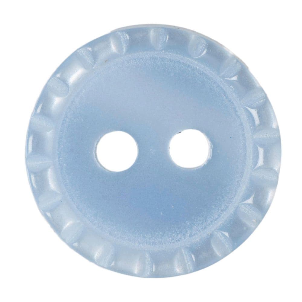 Hemline Round Baby Blue Crimp Edge Buttons