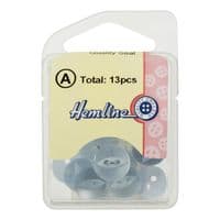 Hemline Round Fisheye Pearlescent Baby Blue Buttons