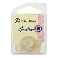 Hemline Round Fisheye Pearlescent Cream Buttons