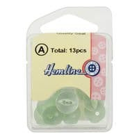 Hemline Round Fisheye Pearlescent Light Green Buttons