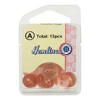 Hemline Round Fisheye Pearlescent Orange Buttons