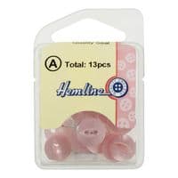 Hemline Round Fisheye Pearlescent Pink Buttons