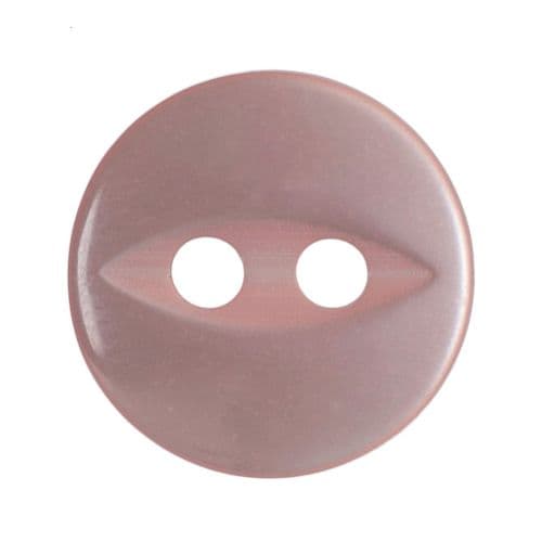 Hemline Round Fisheye Pearlescent Pink Buttons