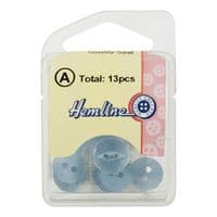 Hemline Round Fisheye Pearlescent Sky Blue Buttons
