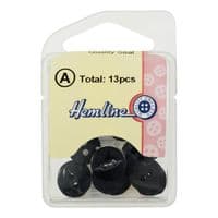 Hemline Round Fisheye Pearlescent Slate Blue Buttons