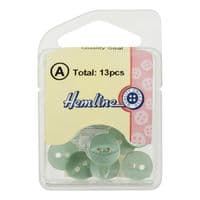 Hemline Round Fisheye Pearlescent Turquoise Buttons