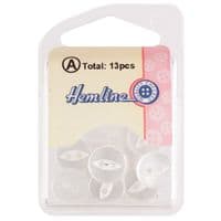 Hemline Round Fisheye Pearlescent White Buttons