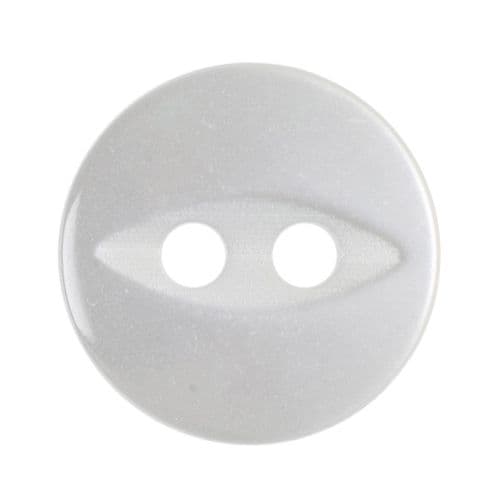 Hemline Round Fisheye Pearlescent White Buttons