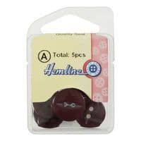 Hemline Round Fisheye Pearlescent Wine Buttons