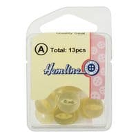 Hemline Round Fisheye Pearlescent Yellow Buttons