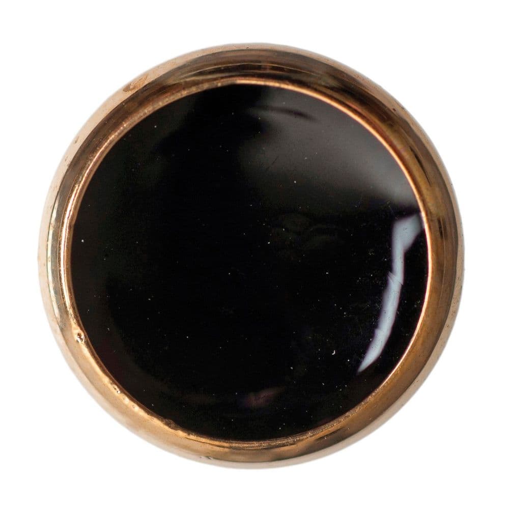 Hemline Round Gold Rimmed Black Buttons