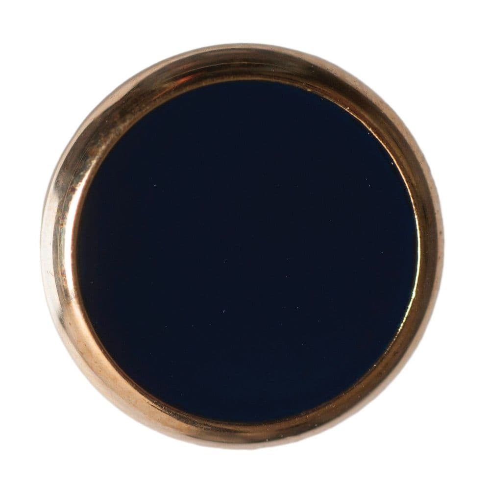Hemline Round Gold Rimmed Navy Buttons