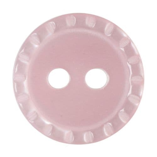 Hemline Round Lilac Crimp Edge Buttons
