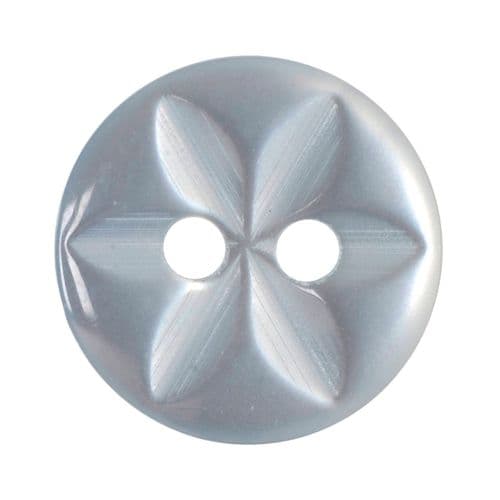 Hemline Round Pearlescent Baby Blue Flower Buttons