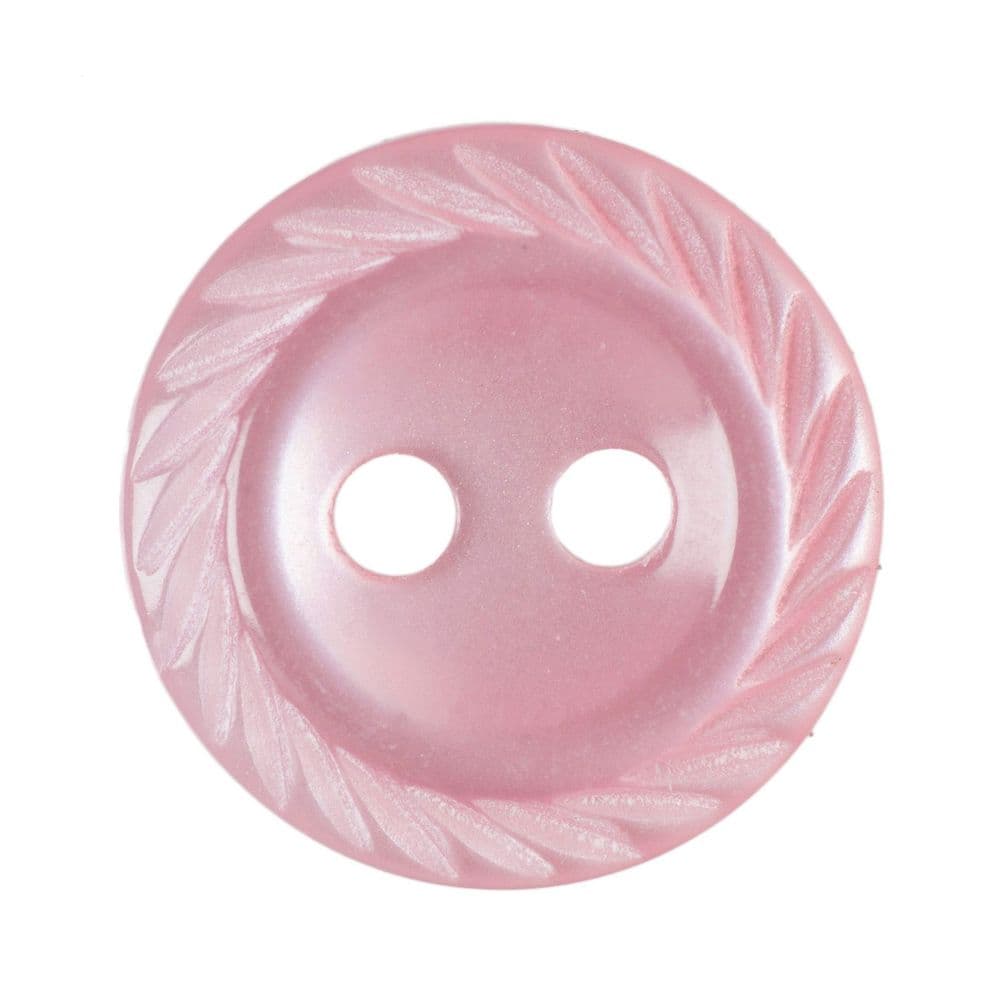 Hemline Round Pearlescent Baby Pink Bevelled Rim Buttons