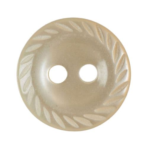 Hemline Round Pearlescent Cream Bevelled Rim Buttons