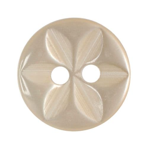 Hemline Round Pearlescent Cream Flower Buttons