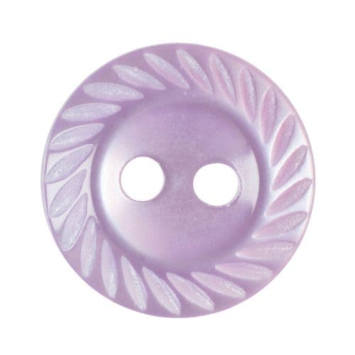 Hemline Round Pearlescent Lilac Bevelled Rim Buttons