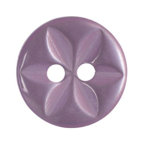 Hemline Round Pearlescent Lilac Flower Buttons