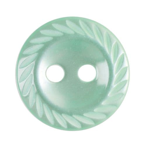 Hemline Round Pearlescent Lime Green Bevelled Rim Buttons