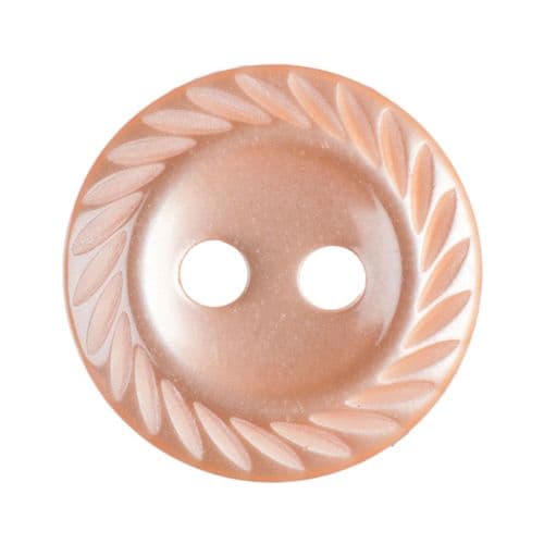 Hemline Round Pearlescent Orange Bevelled Rim Buttons