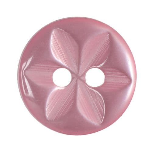 Hemline Round Pearlescent Pink Flower Buttons
