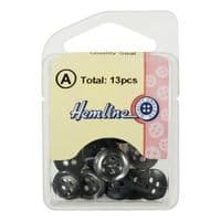 Hemline Round Pearlescent Smokey Grey Rimmed Buttons