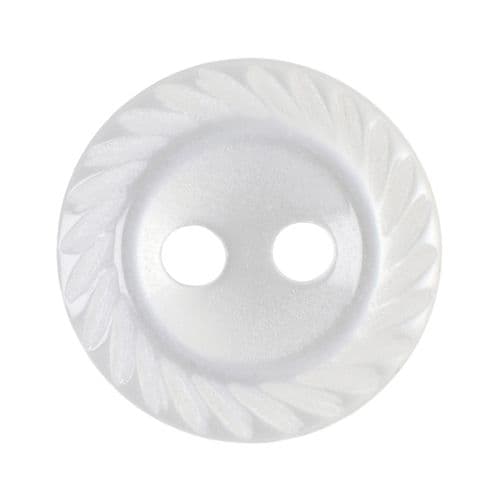 Hemline Round Pearlescent White Bevelled Rim Buttons