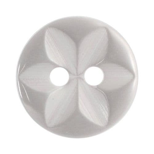 Hemline Round Pearlescent White Flower Buttons