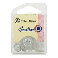 Hemline Round Pearlescent White Rimmed Buttons