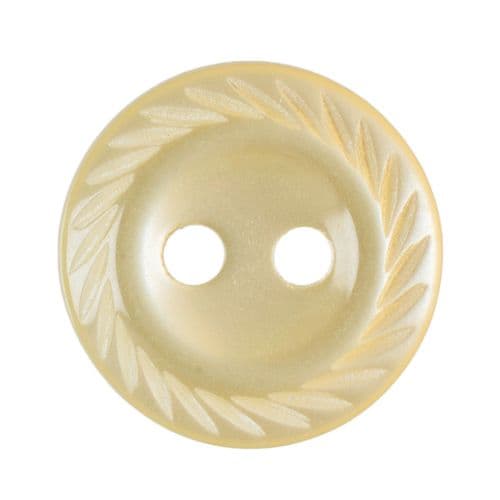 Hemline Round Pearlescent Yellow Bevelled Rim Buttons