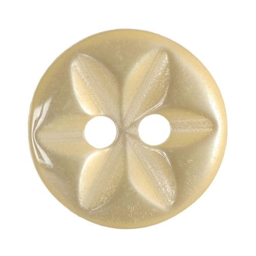Hemline Round Pearlescent Yellow Flower Buttons