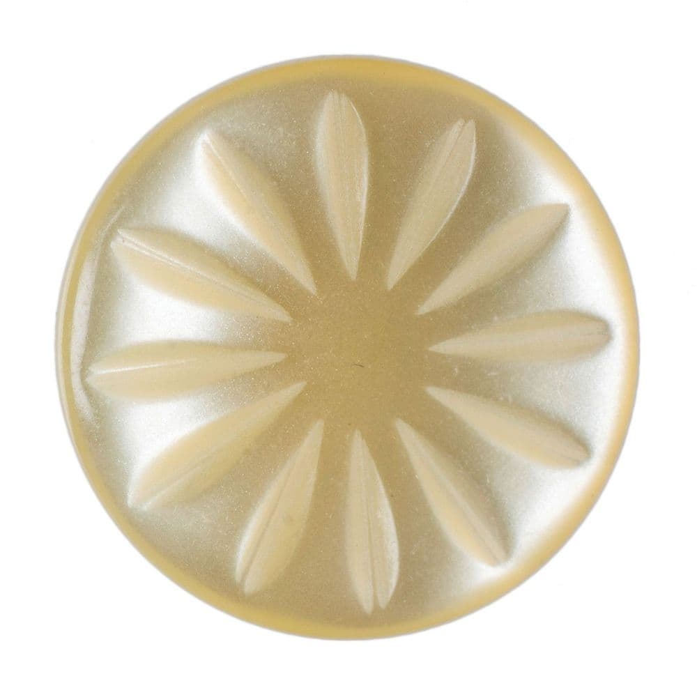 Hemline Round Petal Effect Pearlescent Yellow Buttons