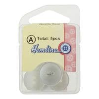 Hemline Round White Rimmed Buttons