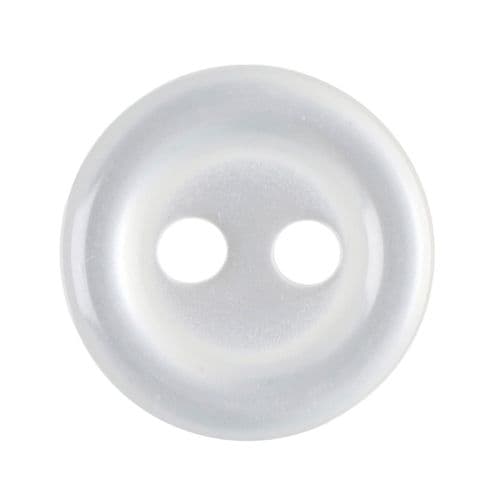 Hemline Round White Rimmed Buttons