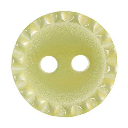 Hemline Round Yellow Crimp Edge Buttons
